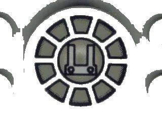 LEGO onderdeel Tile, Round 2 x 2 with SW Radial Machinery Pattern (4150px19)