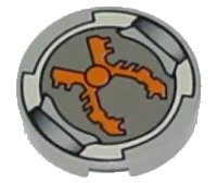 LEGO onderdeel Tile, Round 2 x 2 with Orange Grabber Pattern 4150px9