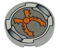 LEGO onderdeel Tile, Round 2 x 2 with Orange Grabber Pattern (4150px9)