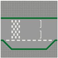 LEGO onderdeel Baseplate, Road 32 x 32 3 Lane with Race Track Checkered Pattern 425p01