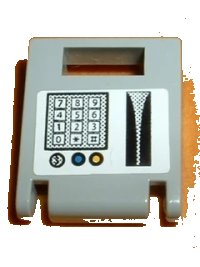 LEGO part Container, Box 2 x 2 x 2 Door with Slot with Keypad and Card Swipe Pattern (Sticker) - Set 1376 4346pb06