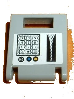 LEGO onderdeel Container, Box 2 x 2 x 2 Door with Slot with Keypad and Card Swipe Pattern (Sticker) - Set 1376 (4346pb06)