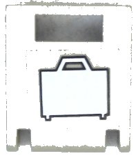 LEGO onderdeel Container, Box 2 x 2 x 2 Door with Slot with White Suitcase Pattern (Sticker) - Set 6399 4346pb18