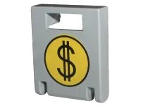 LEGO part Container, Box 2 x 2 x 2 Door with Slot with Round Money Bag Pattern 4346px3