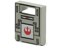 LEGO part Container, Box 2 x 2 x 2 Door with Slot with Red SW Rebel Alliance Symbol Pattern 4346px4