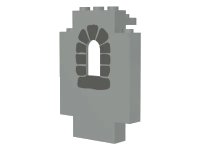 LEGO part Panel 2 x 5 x 6 Wall with Window with Window Stones Dark Gray Pattern 4444p01