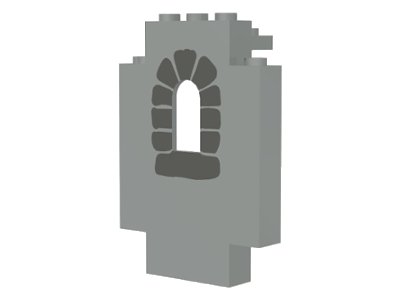 LEGO onderdeel Panel 2 x 5 x 6 Wall with Window with Window Stones Dark Gray Pattern (4444p01)