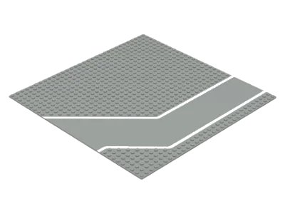 LEGO onderdeel Baseplate, Road 32 x 32 with Driveway and White Stripes Pattern (4478px1)