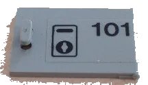 LEGO onderdeel Container, Cupboard 2 x 3 x 2 Door with '101' and Keyhole Pattern (Sticker) - Set 6597 (4533pb003)