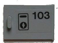 LEGO part Container, Cupboard 2 x 3 x 2 Door with '103' and Keyhole Pattern (Sticker) - Set 6597 4533pb004