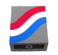LEGO part Panel 1 x 2 x 2 - Solid Studs with Curved Red, White and Blue Stripes Pattern Right 4864apx11