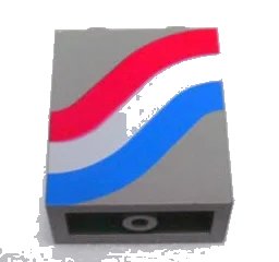 LEGO onderdeel Panel 1 x 2 x 2 - Solid Studs with Curved Red, White and Blue Stripes Pattern Right (4864apx11)