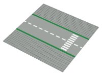 LEGO part Baseplate, Road 32 x 32 9-Stud Straight with Road and Crosswalk Pattern 606p02