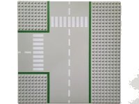 LEGO onderdeel Baseplate, Road 32 x 32 9-Stud T Intersection with Road Pattern 608p01