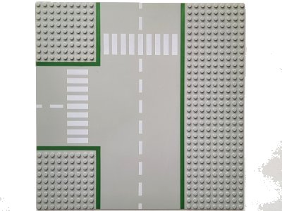 LEGO onderdeel Baseplate, Road 32 x 32 9-Stud T Intersection with Road Pattern (608p01)