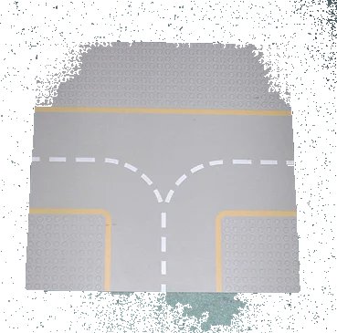 LEGO onderdeel Baseplate, Road 32 x 32 9-Stud T Intersection with Yellow Lines Pattern (608p03)