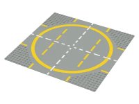 LEGO part Baseplate, Road 32 x 32 9-Stud Landing Pad with Yellow Circle Pattern 6099p03