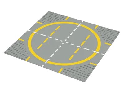 LEGO onderdeel Baseplate, Road 32 x 32 9-Stud Landing Pad with Yellow Circle Pattern (6099p03)