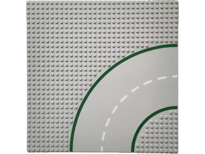 LEGO onderdeel Baseplate, Road 32 x 32 9-Stud Curve with Road Pattern (609p01)