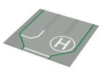 LEGO part Baseplate, Road 32 x 32 with 3 Driveways, White Lines, Circle H Pattern 6100px1