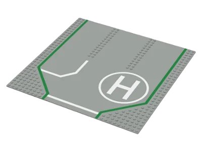 LEGO onderdeel Baseplate, Road 32 x 32 with 3 Driveways, White Lines, Circle H Pattern (6100px1)