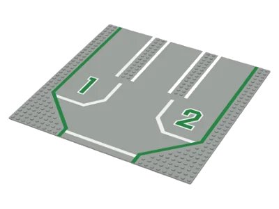 LEGO onderdeel Baseplate, Road 32 x 32 with 3 Driveways, Open Outer Lanes with 1,2 Pattern (6382-1983) (6100px2)
