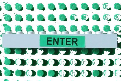 LEGO onderdeel Brick 1 x 10 with Black 'ENTER' on Green Background Pattern (Sticker) - Set 4556 (6111pb011)