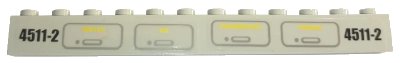 LEGO onderdeel Brick 1 x 12 with '4511-2' and 'WATER', 'OIL', 'PNEUMATICS' and 'POWER' Pattern (Stickers) - Sets 4511 / 10158 (6112pb006L)