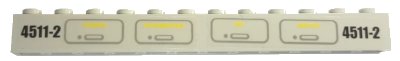 LEGO onderdeel Brick 1 x 12 with '4511-2' and 'POWER', 'PNEUMATICS', 'OIL' and 'WATER' Pattern (Stickers) - Sets 4511 / 10158 (6112pb006R)