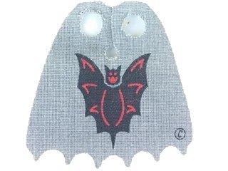 LEGO onderdeel Minifigure Cape Cloth, Scalloped 6 Points with Black Bat and Copyright Symbol (©) Pattern (71345)
