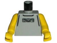 LEGO part Torso NBA Street Player - Gray Shirt and 3 Squares Pattern / Yellow NBA Arms 973bpb159c01