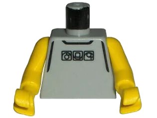 LEGO onderdeel Torso NBA Street Player - Gray Shirt and 3 Squares Pattern / Yellow NBA Arms (973bpb159c01)
