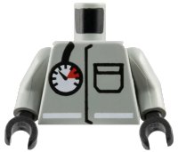 LEGO part Torso Fire Air Gauge and Pocket Pattern / Light Gray Arms / Black Hands 973p29c01