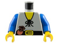 LEGO part Torso Castle Forestman Tie Shirt and Purse Pattern / Blue Arms / Yellow Hands 973p46c02