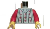 LEGO part Torso Castle Fright Knights Fleur-de-lis Pattern / Red Arms / Yellow Hands 973pb0066c01
