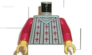 LEGO onderdeel Torso Castle Fright Knights Fleur-de-lis Pattern / Red Arms / Yellow Hands (973pb0066c01)