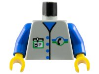 LEGO part Torso Telephone Logo, 4 Blue Buttons Pattern / Blue Arms / Yellow Hands 973pb0269c01