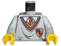 LEGO onderdeel Torso Harry Potter Uniform Gryffindor Shield Pattern / Light Gray Arms / Yellow Hands 973px146c01