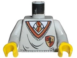 LEGO onderdeel Torso Harry Potter Uniform Gryffindor Shield Pattern / Light Gray Arms / Yellow Hands (973px146c01)