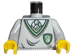 LEGO onderdeel Torso Harry Potter Uniform Slytherin Shield Pattern / Light Gray Arms / Yellow Hands (973px147c01)