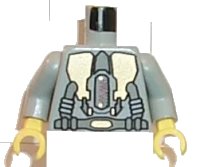 LEGO onderdeel Torso Space Life on Mars (LoM) Gold Triangular Machinery and Belt Pattern / Light Gray Arms / Yellow Hands 973px57c02