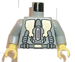 LEGO onderdeel Torso Space Life on Mars (LoM) Gold Triangular Machinery and Belt Pattern / Light Gray Arms / Yellow Hands (973px57c02)