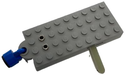 LEGO onderdeel Electric, Train 4.5V Automatic Pole Reverser Brick 4 x 9 with Magnet Holder with Blue Magnet Coupling, Train - 6.5mm Cylinder (x877 / x547b) (x877c01)