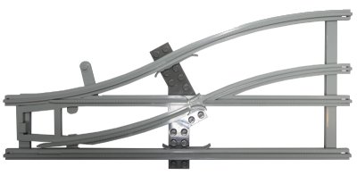 LEGO onderdeel Train, Track 4.5V Switch Point Left with Dark Gray Ties (x878cx2)