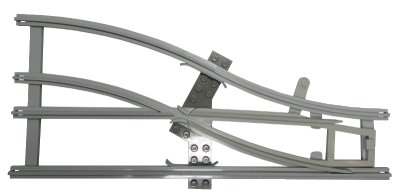 LEGO part Train, Track 4.5V Switch Point Right with Dark Gray Ties (x879cx2)