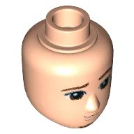 LEGO onderdeel Mini Doll, Head Friends Male Large with Dark Brown Eyes, Eyebrows and Goatee Pattern 16550