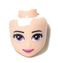 LEGO onderdeel Mini Doll, Head Friends with Purple Eyes, Dark Pink Lips and Closed Mouth Pattern (19687)