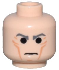 LEGO part Minifigure, Head Male Cheek Lines with Dark Bluish Gray Stern Eyebrows Pattern (SW Grand Moff Tarkin) 3626pb0037
