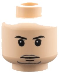 LEGO part Minifigure, Head Male Thin Mouth with Stubble Goatee Pattern 3626pb0171