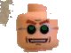 LEGO onderdeel Minifigure, Head Glasses, Green and Silver, Brown Arched Eyebrows, Open Mouth Pattern (Dr. Octopus) (3626pb0201)